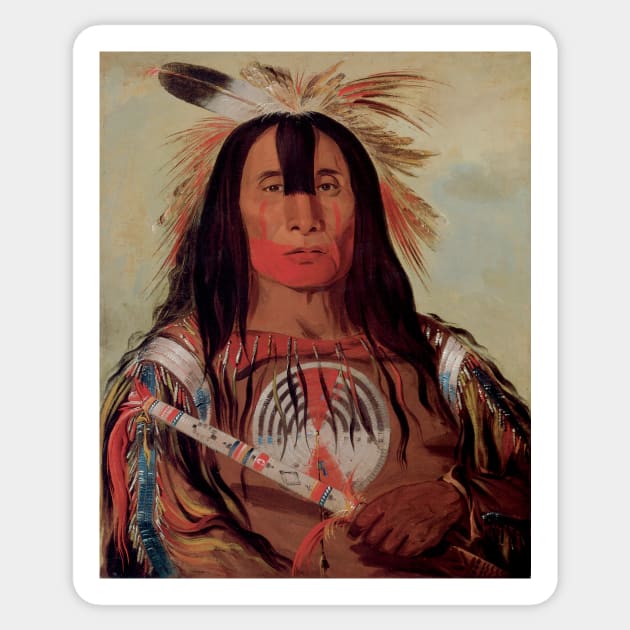 Native American Indian Portrait by George Catlin Sticker by MasterpieceCafe